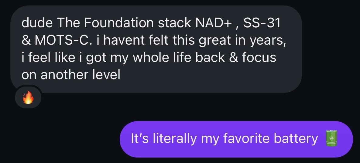 Real customer DM — The Foundation stack